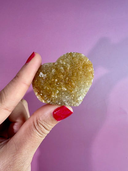 Small Druzy Amethyst Heart - C