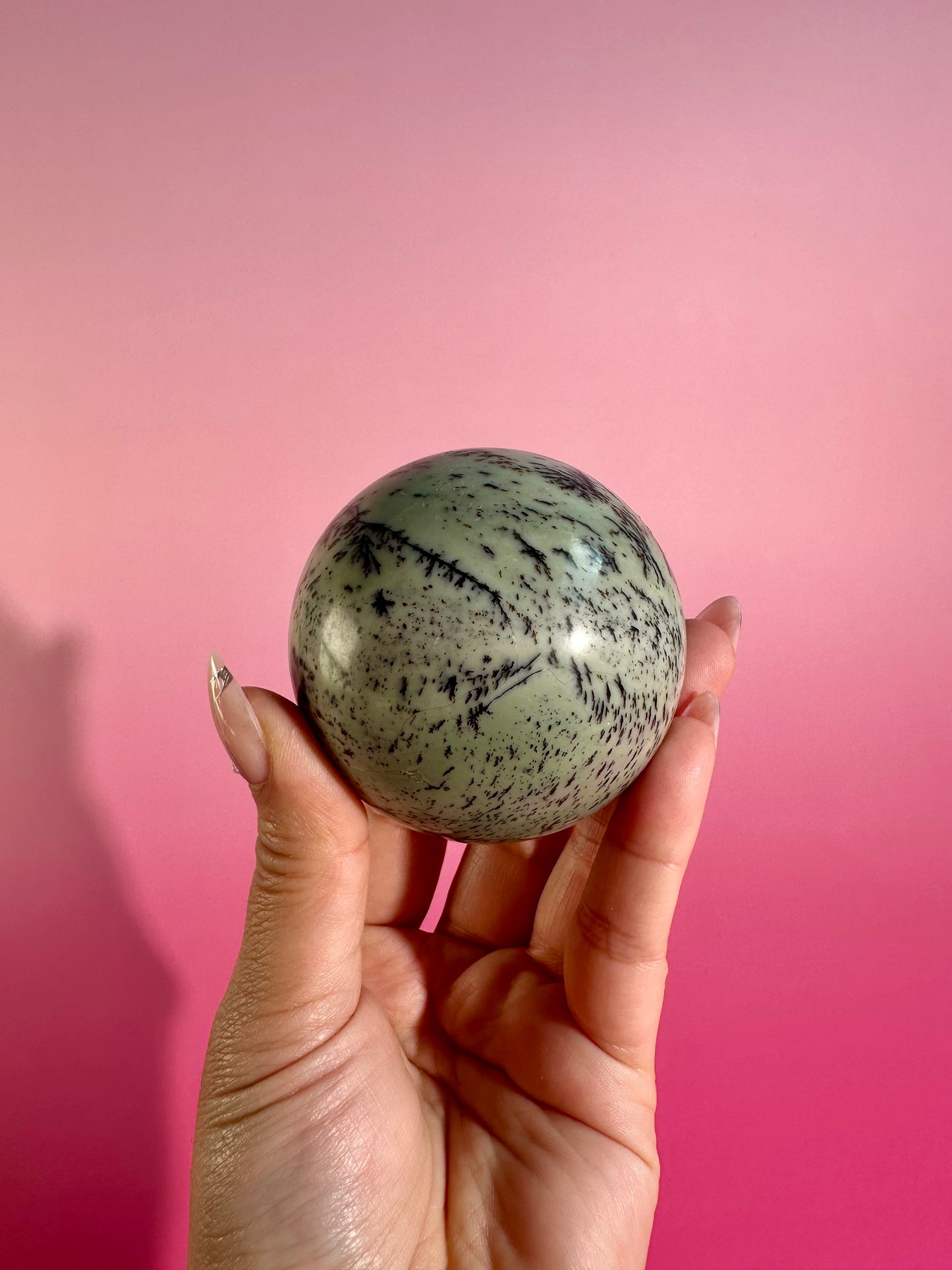 Green Picture Jasper Sphere – Option A
