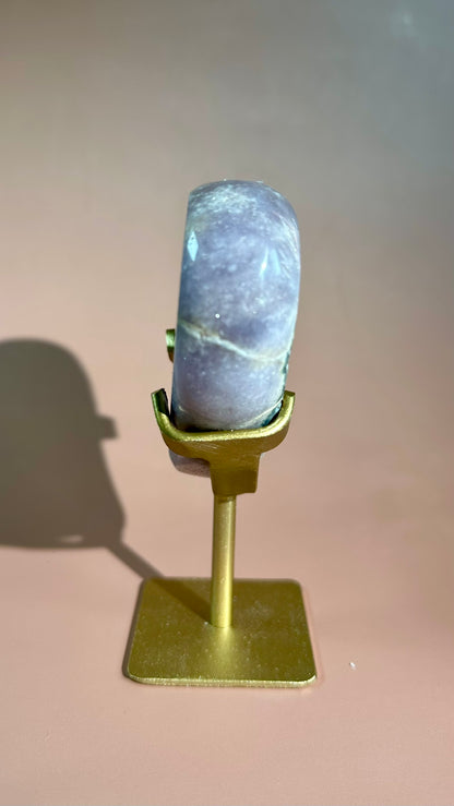 Pink Amethyst Heart on Gold Stand – Option C