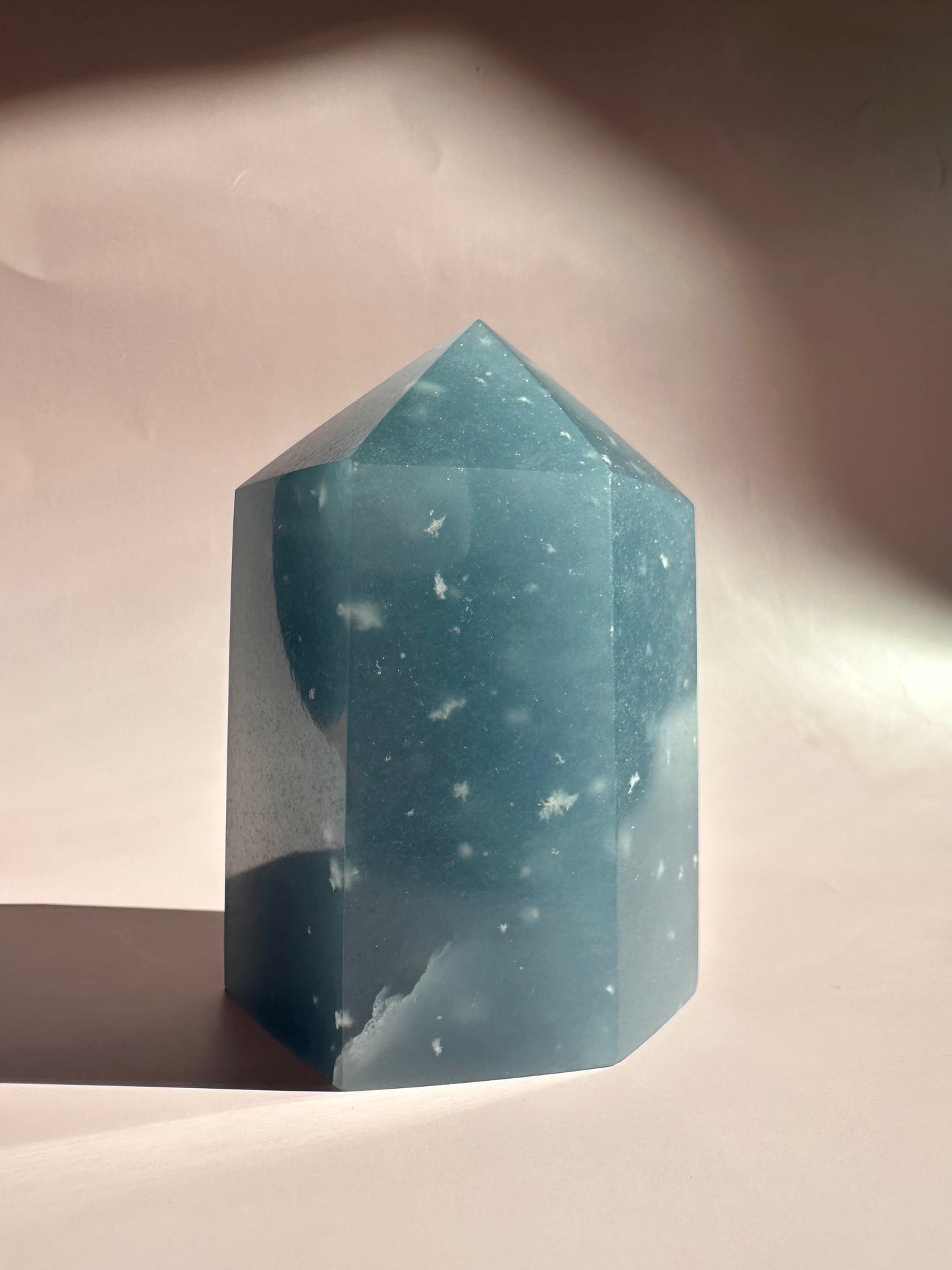 Large Peruvian Snowflake Angelite Tower - C