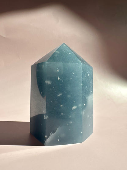 Large Peruvian Snowflake Angelite Tower - C