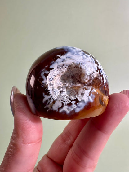 Carnelian Orca Agate Standing Freeform – Option A | Courage, Grounding & Collector Crystal