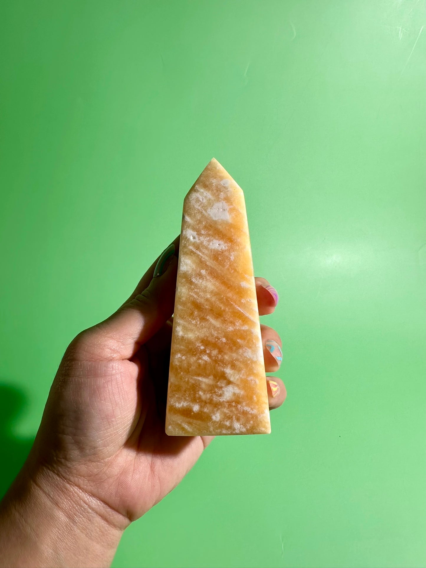 Orange Calcite Tower – Option C | Collector Crystal, Abundance & Creative Energy