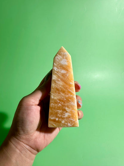 Orange Calcite Tower – Option C | Collector Crystal, Abundance & Creative Energy