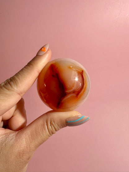Carnelian Sphere – Option B | Creativity, Passion & Positive Energy Crystal