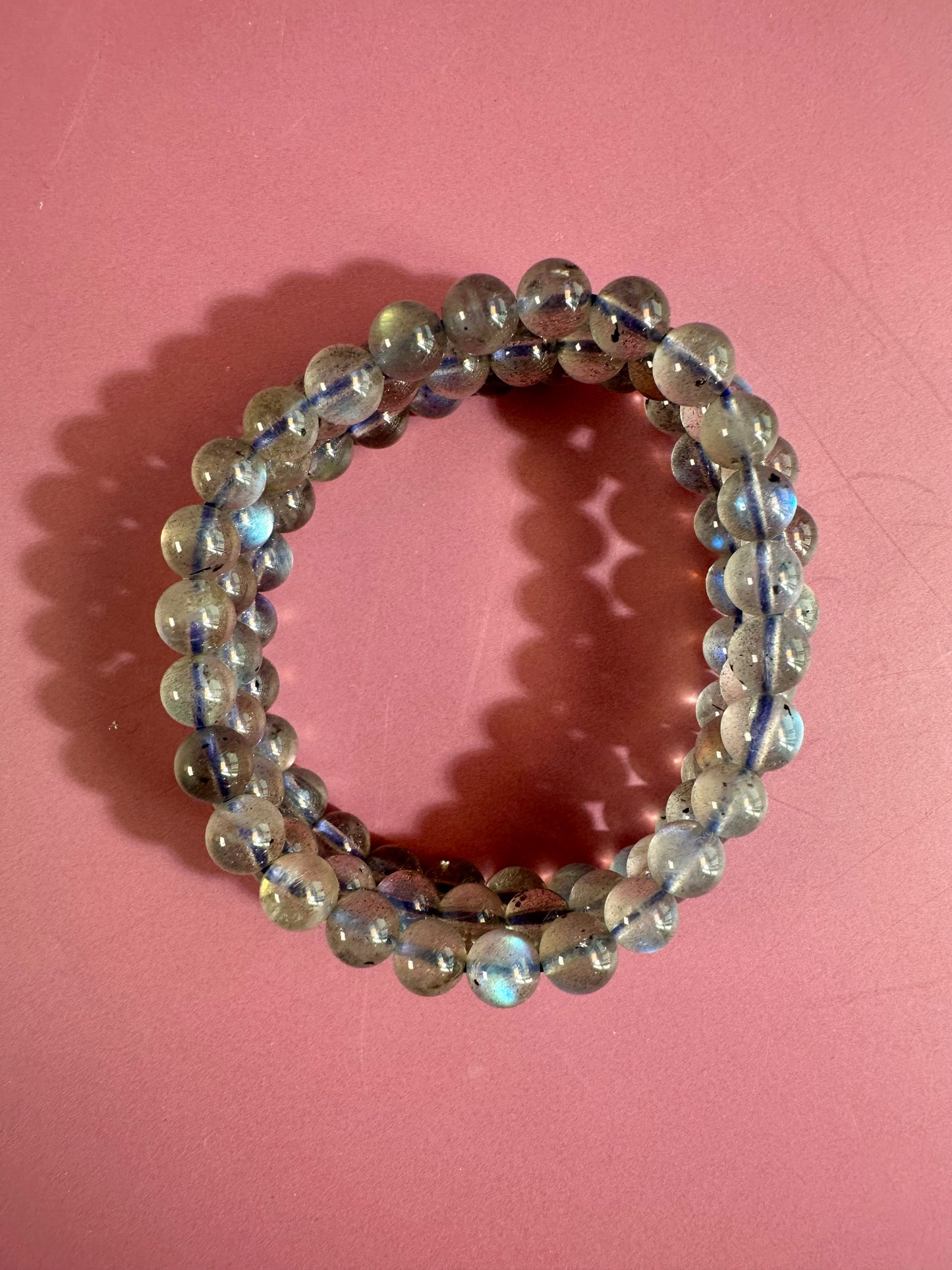 6mm Labradorite Beaded Bracelet
