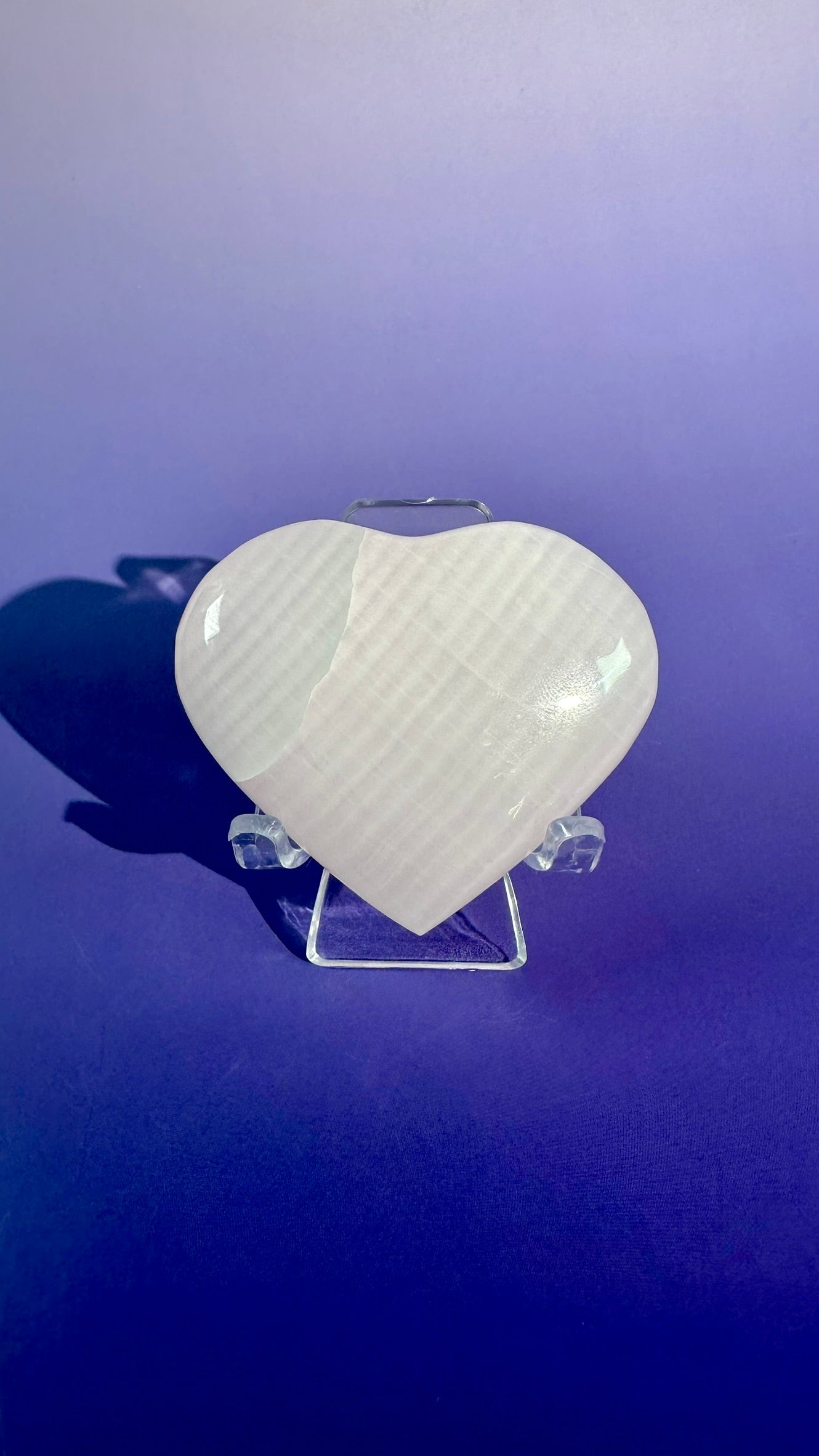 Pink Calcite Heart UV Reactive – Option B