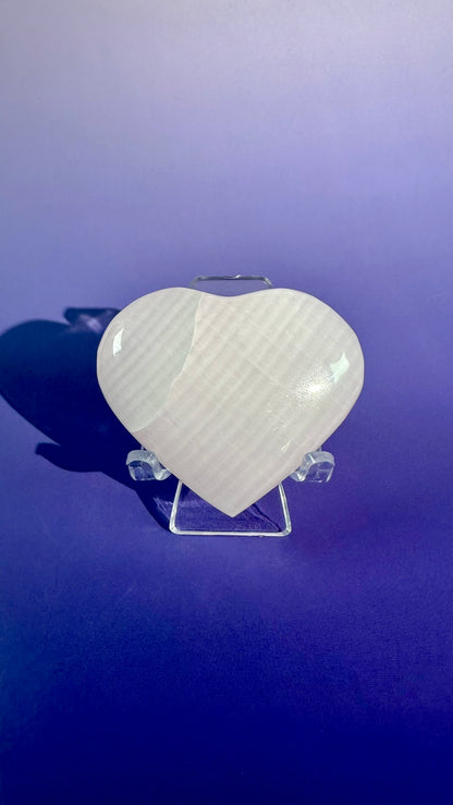 Pink Calcite Heart UV Reactive – Option B