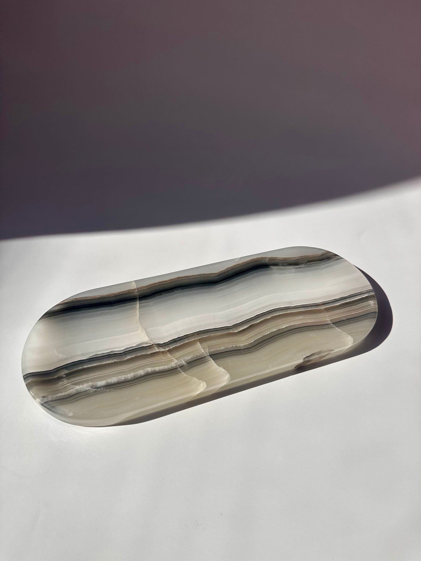 Banded Onyx Long Oval Tray