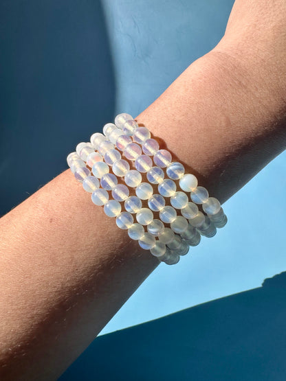 6mm Opalite Beaded Bracelet
