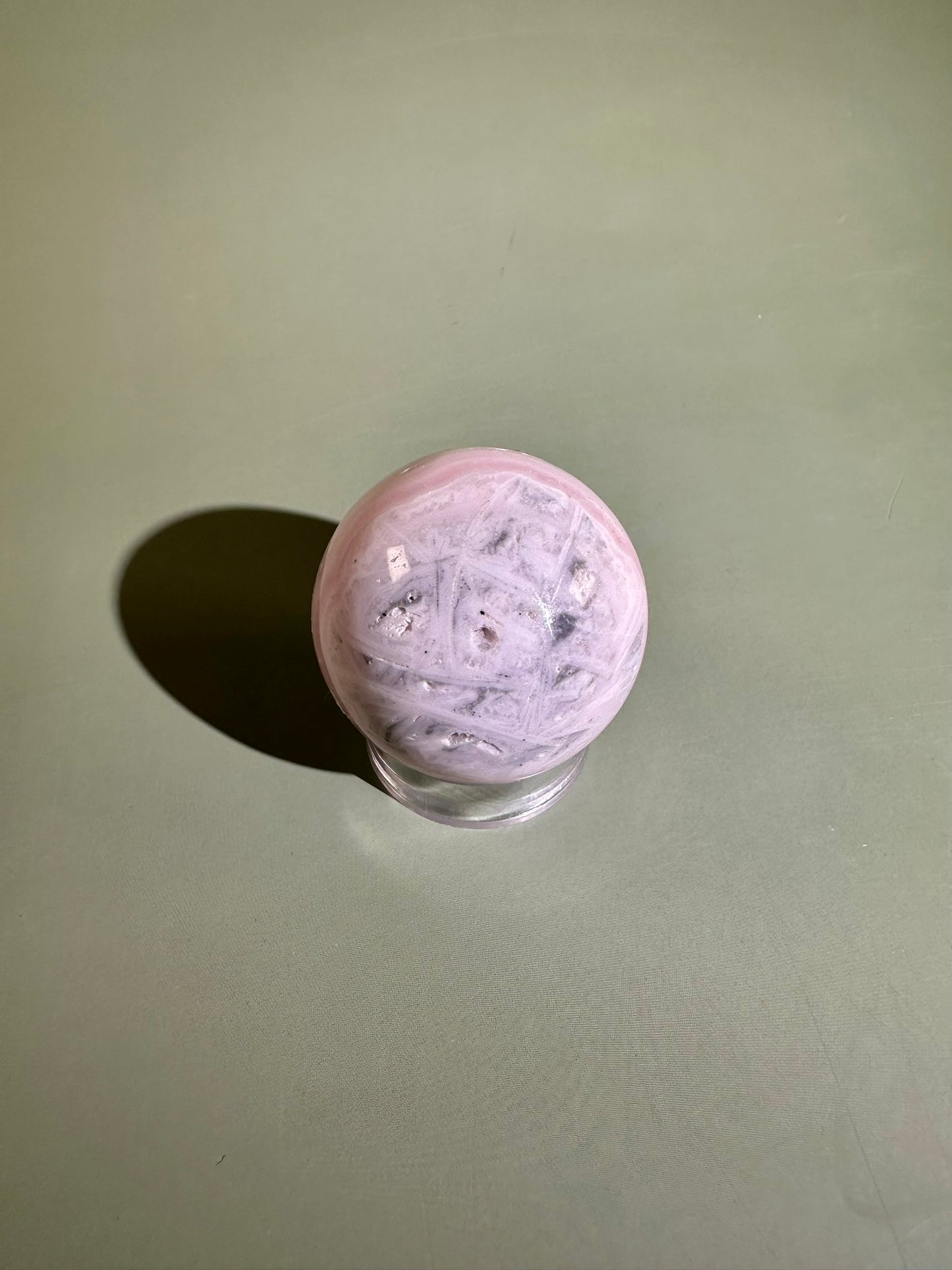 Peruvian Pink Mangano Calcite Sphere UV Reactive – Option D
