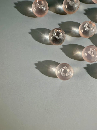 Mini Rose Quartz Blueberry | Cute Crystal Carving