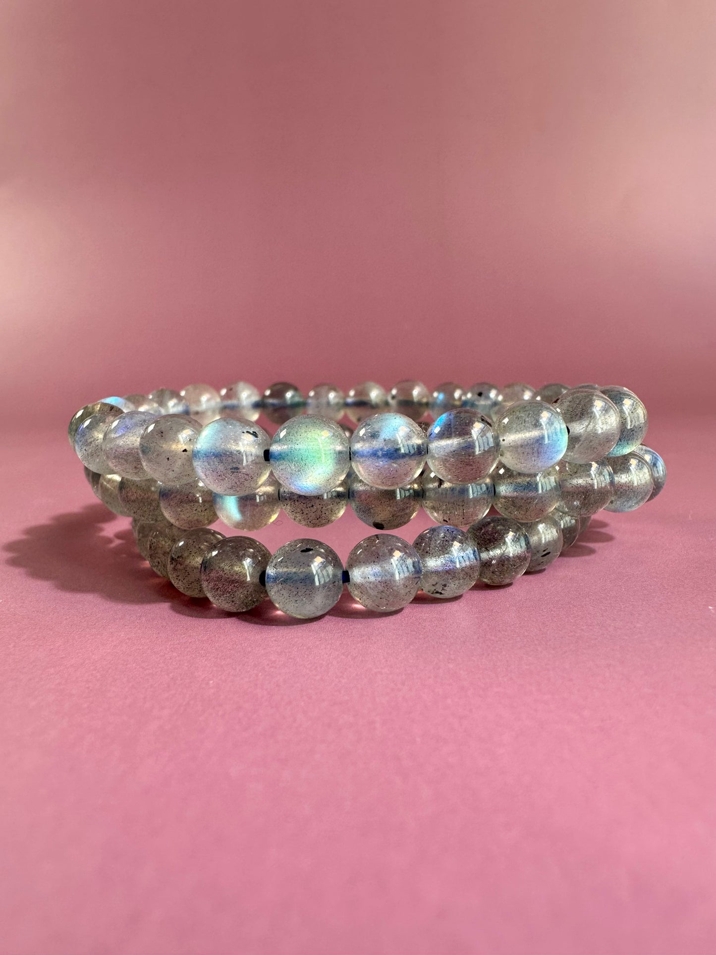 6mm Labradorite Beaded Bracelet