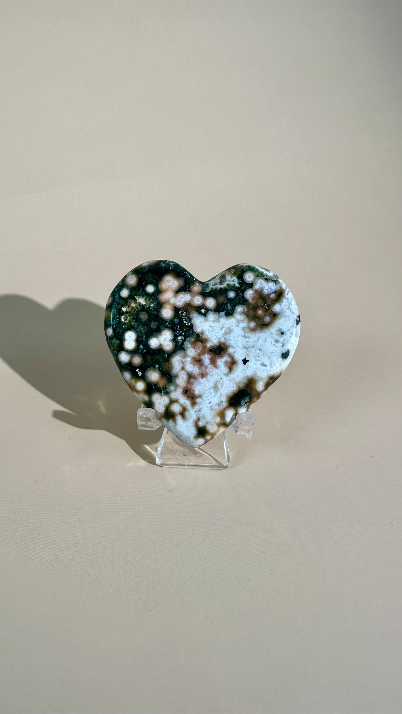 Ocean Jasper Heart Carving – Option N