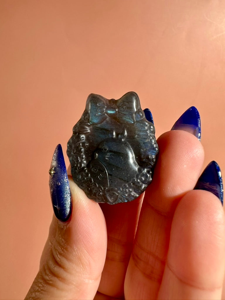 Labradorite Totoro | Flashy Crystal Character Carving