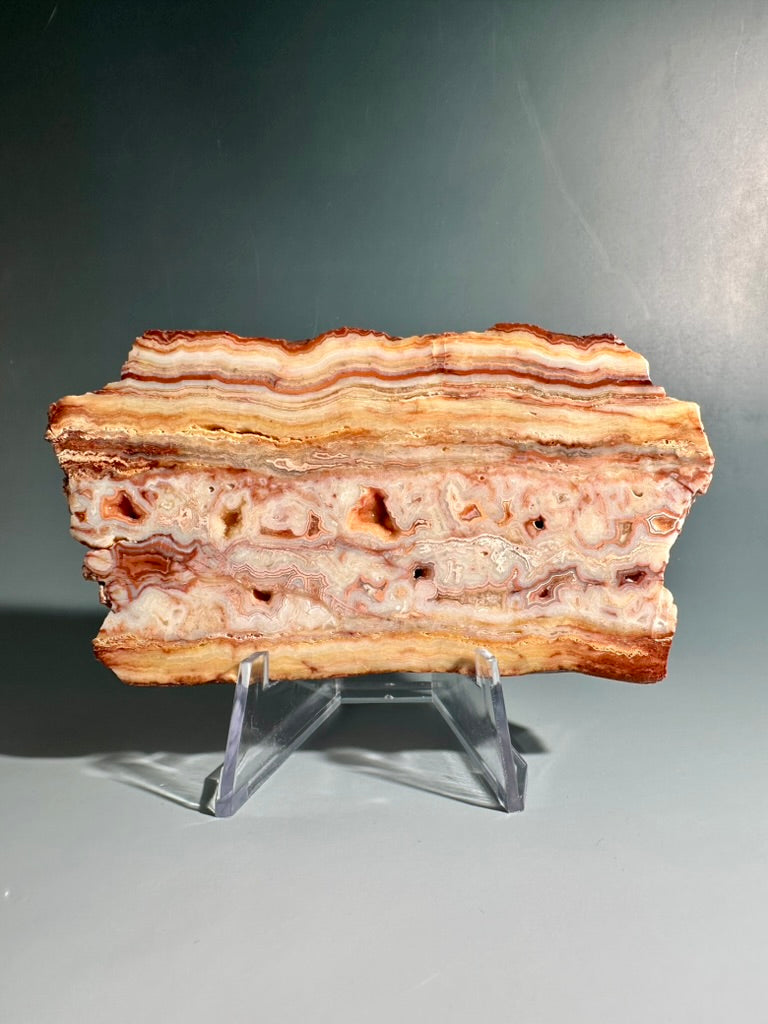 Pink Crazy Lace Agate Slab Option A | One-of-a-Kind Indonesia Display Crystal