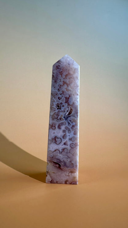 Druzy Flower Agate Obelisk – Option F
