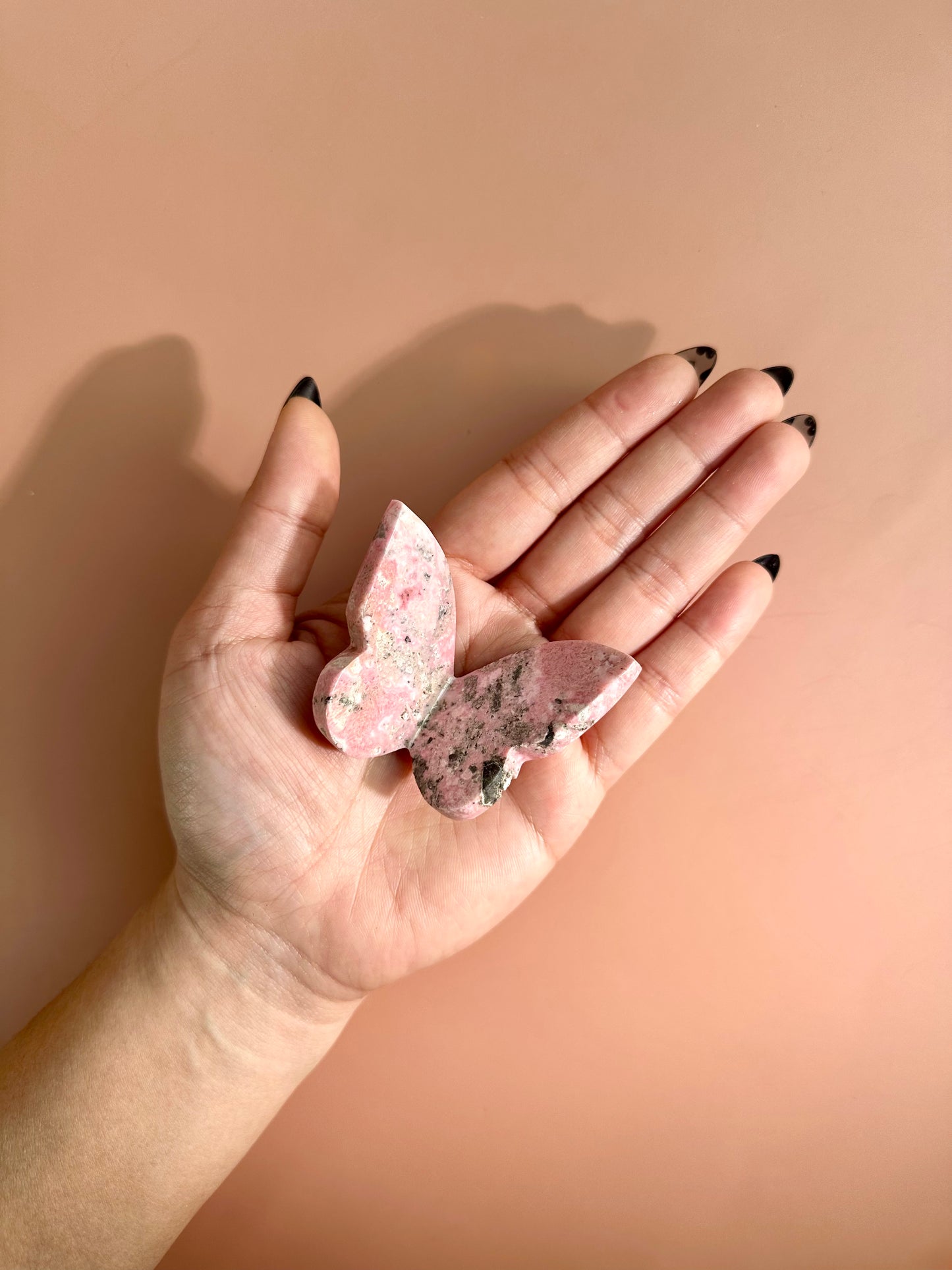 Rhodonite 3D Butterfly Carving