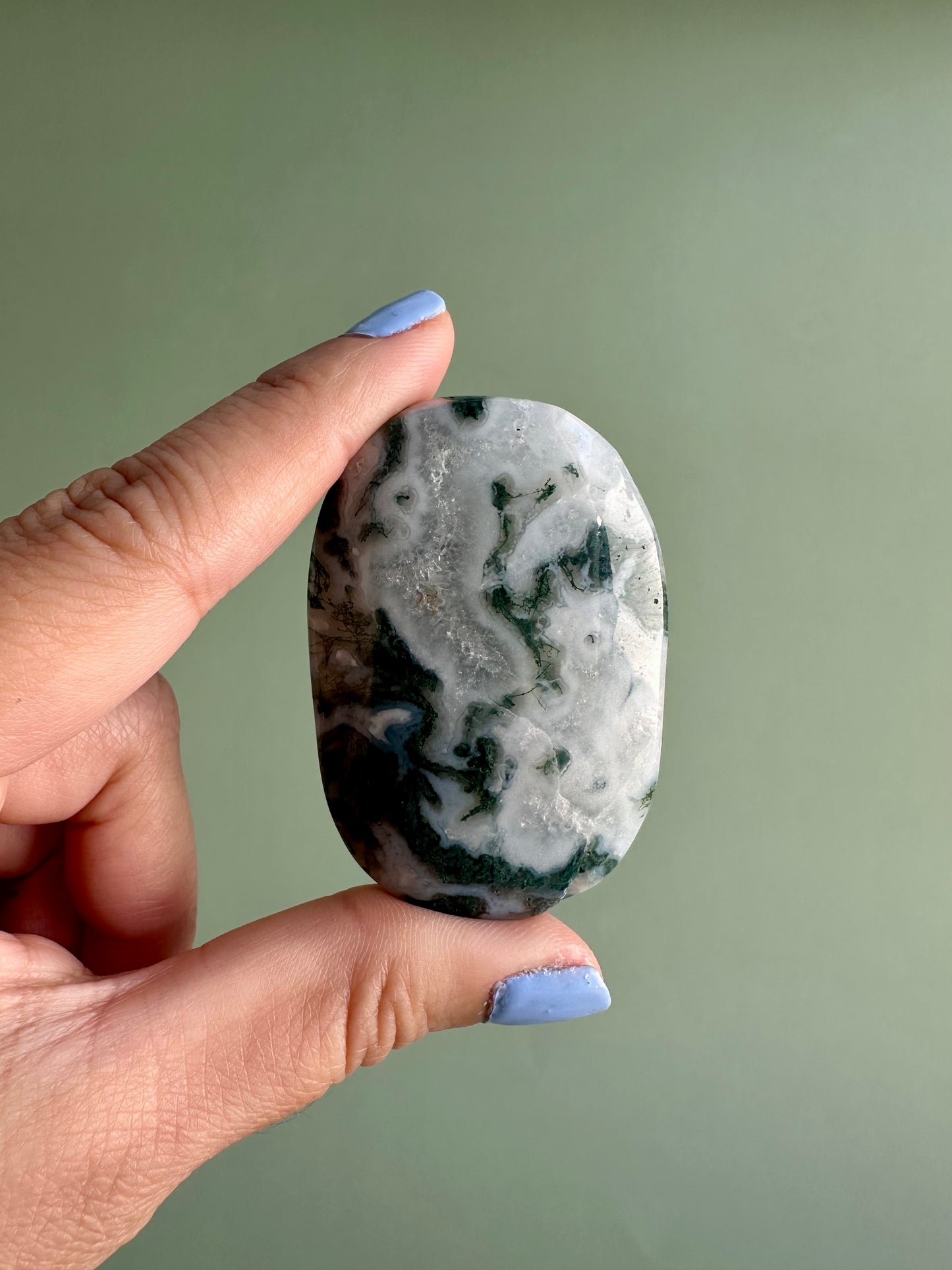 Moss Agate Palm Stone