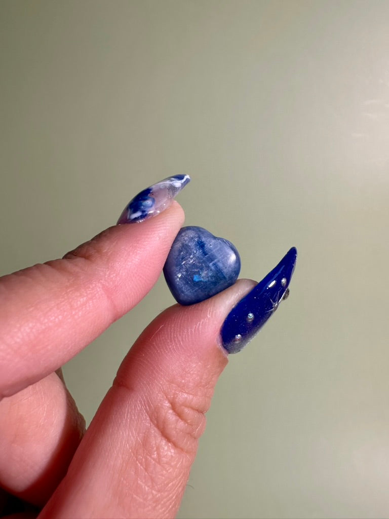 Mini Blue Kyanite Heart | Blue Crystal Carving