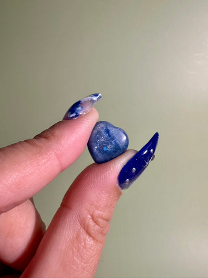 Mini Blue Kyanite Heart | Blue Crystal Carving