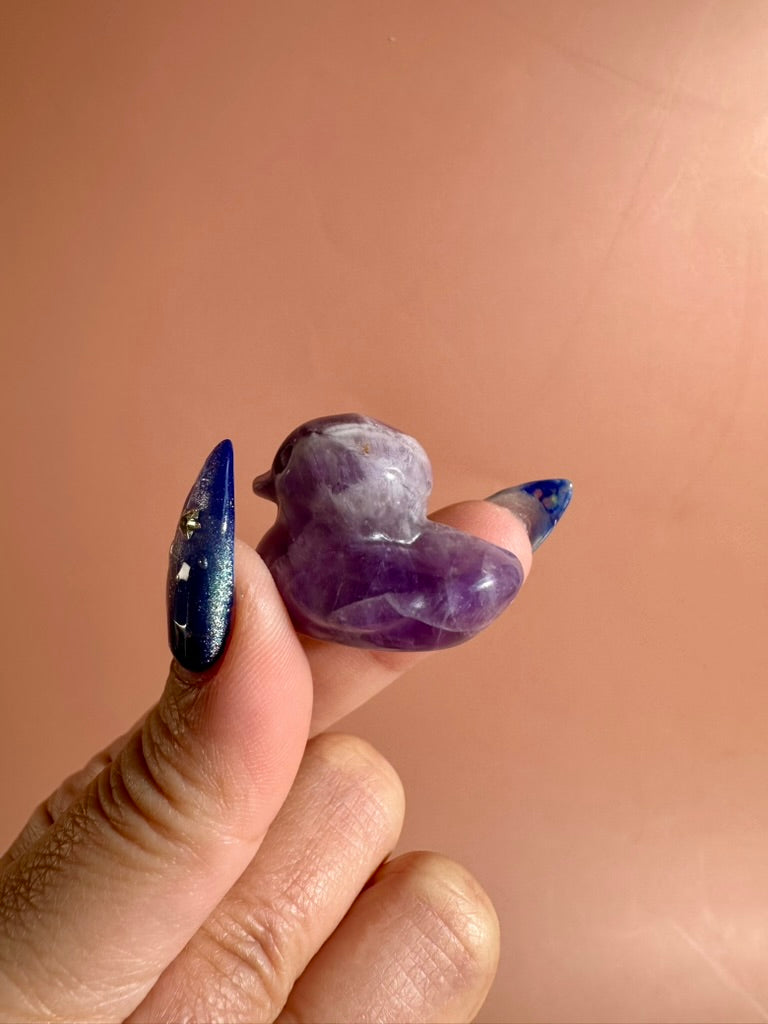 Dream Amethyst Duck | Purple Crystal Carving