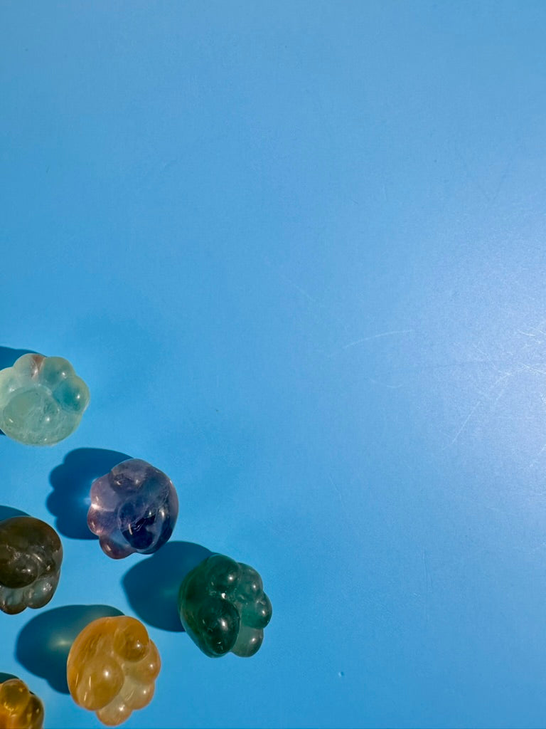 Small Rainbow Fluorite Paw | Crystal Paw Carving