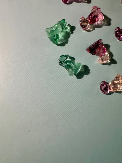 Mini Rainbow Fluorite Sitting Dog | Crystal Carving