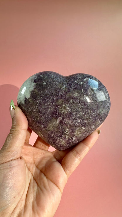 Lepidolite Heart – Option B