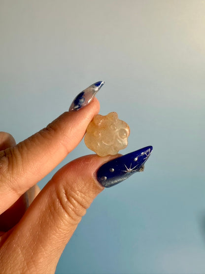 Mini Flower Agate Smiley Cloud | Cute Crystal Carving