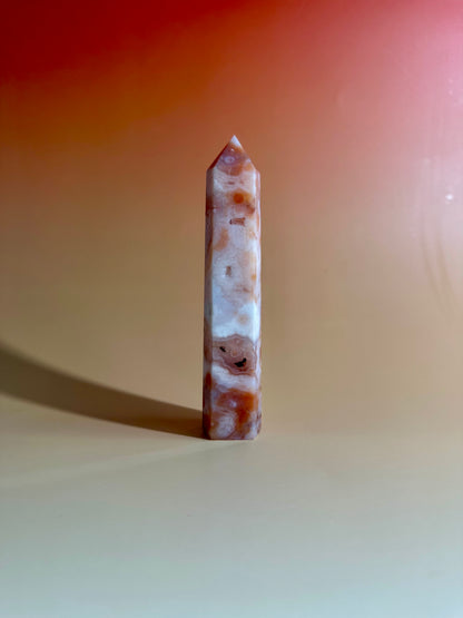 Carnelian Flower Agate Tower Option I | Courage, Creativity & New Beginnings Crystal