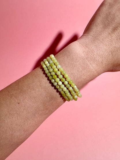 4mm Lemon Quartz Beaded Bracelet | Joy, Clarity & Abundance Energy