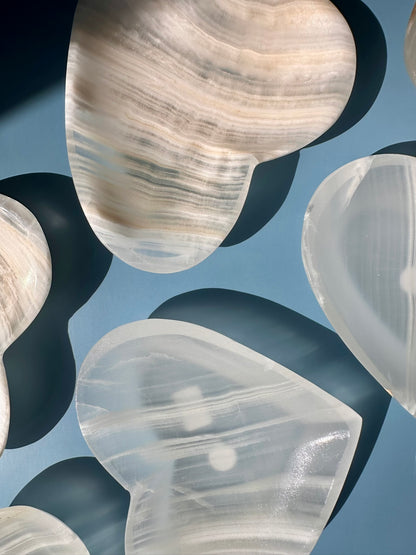 White Onyx Heart Dish