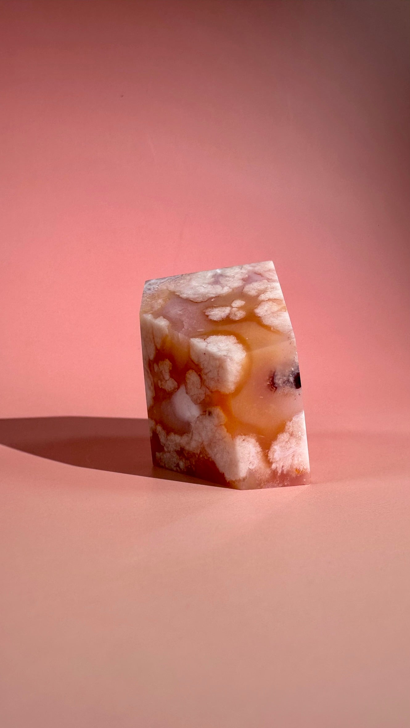 Pink Carnelian Flower Agate Gusher – Option B