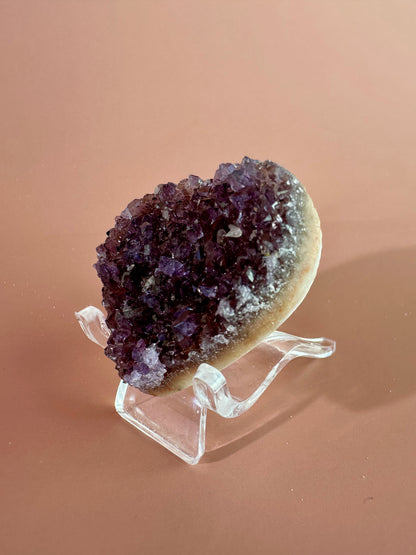 Small Druzy Amethyst Heart - H