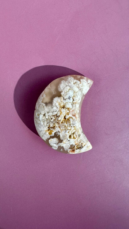 Flower Agate Crescent Moon – Option B