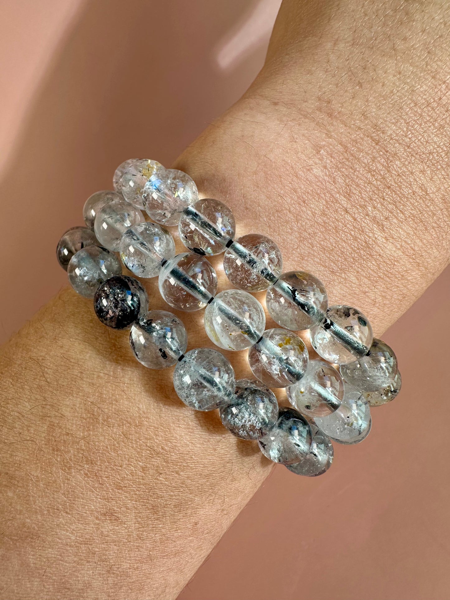 8mm Quartz with Biotite Inclusions Bracelet