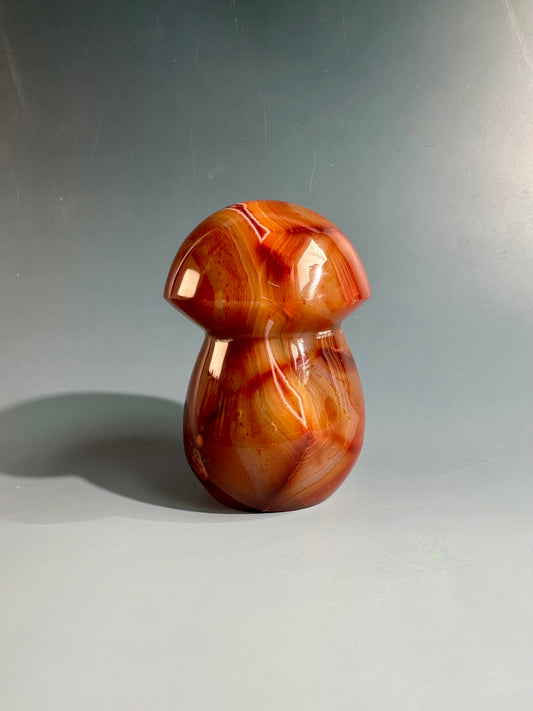 Carnelian Mushroom Carving – Option B | Creativity, Joy & Positive Energy