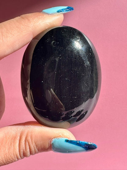 Black Obsidian Palm Stone