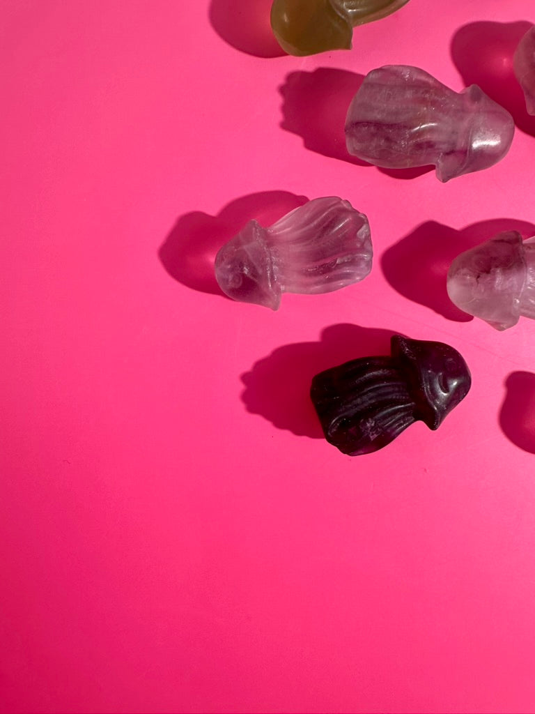 Rainbow Fluorite Jellyfish | Ocean Crystal Carving