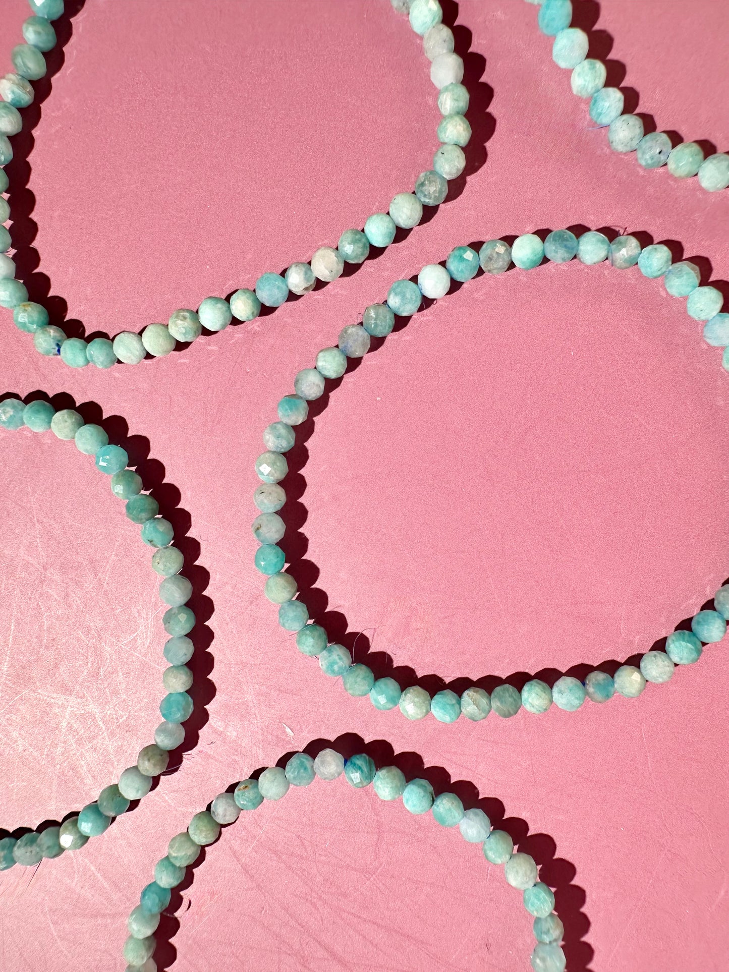 3mm Faceted Amazonite Beaded Bracelet | Harmony, Truth & Calm Energy