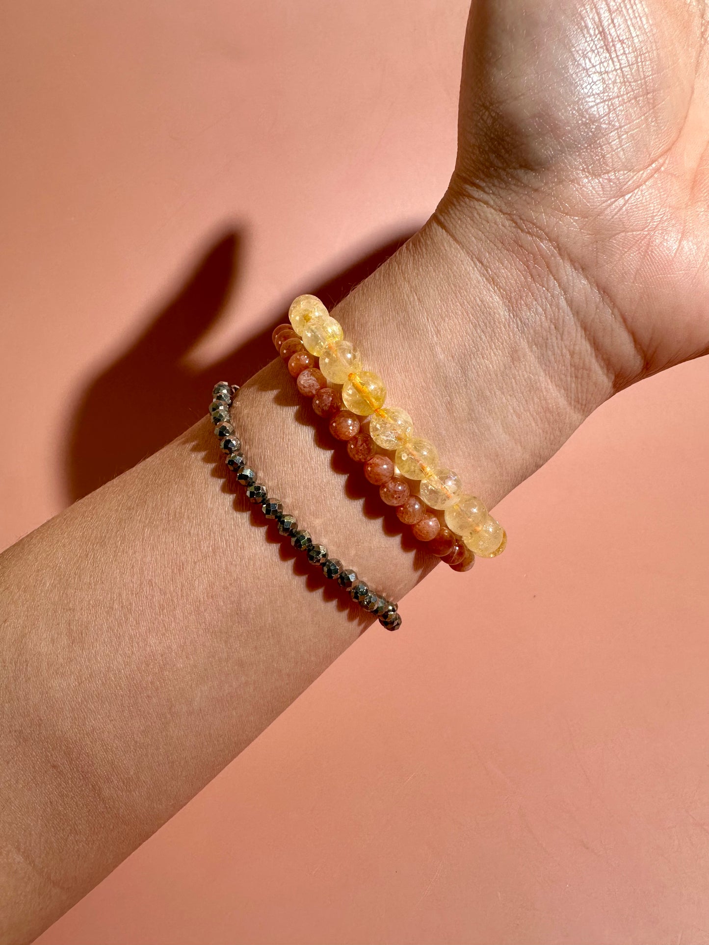 Bracelet Bundle Set: “Golden Radiance" - Sunstone, Citrine, Pyrite