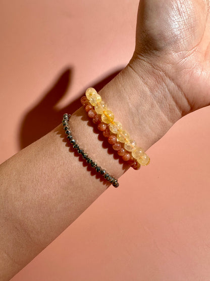 Bracelet Bundle Set: “Golden Radiance" - Sunstone, Citrine, Pyrite