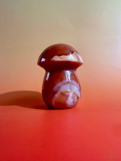 Carnelian Mushroom Carving – Option A | Courage, Vitality & Woodland Energy