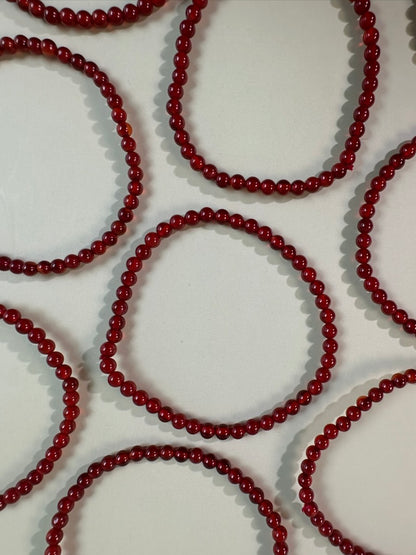 4 mm Red Onyx Beaded Bracelet