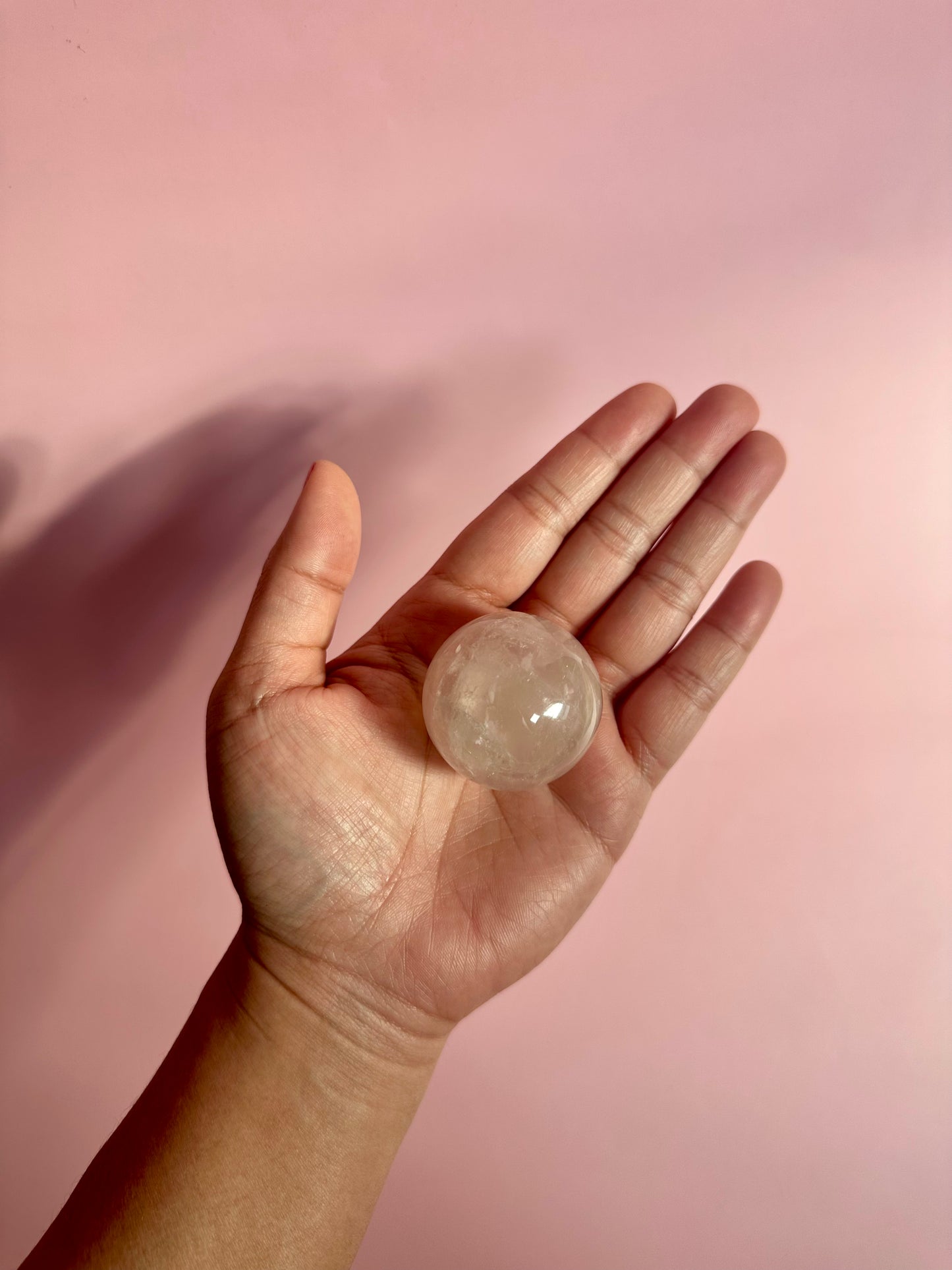 Small Star Rose Quartz Sphere - A