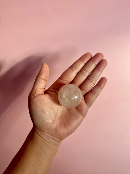 Small Star Rose Quartz Sphere - A