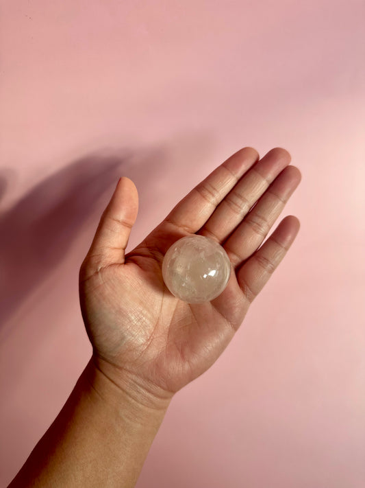 Small Star Rose Quartz Sphere - A