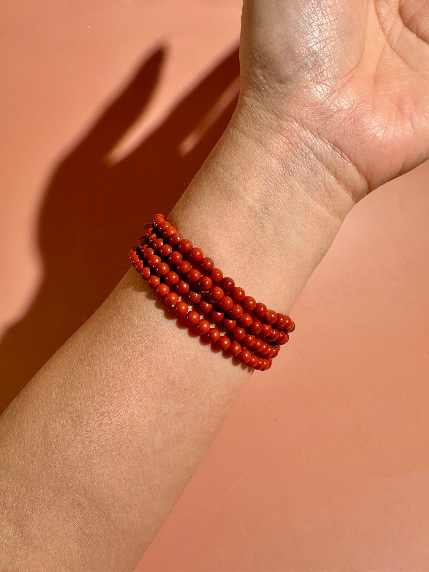 4mm Red Jasper Beaded Bracelet – Grounding Crystal