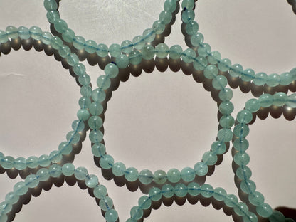 6mm Aquamarine Beaded Bracelet